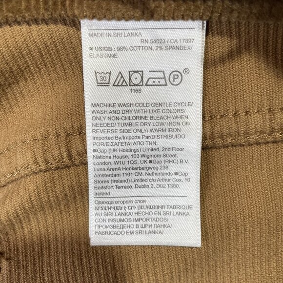 Banana Republic Premium Denim High Rise Straight Ankle Corduroy Pants Size 31L - Picture 12 of 13